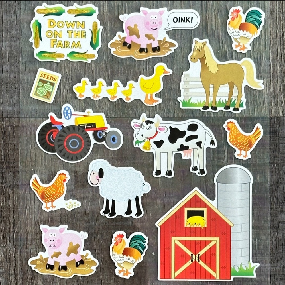 💞 New “Down on The Farm” Animal Scrapbook Stickers